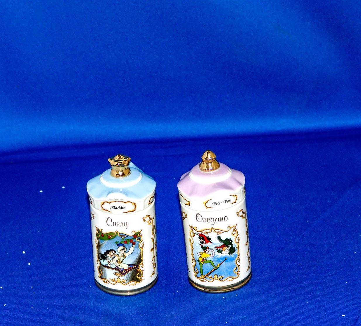 walt disney spice jars Curry - aladdin and oregano - Peter pan