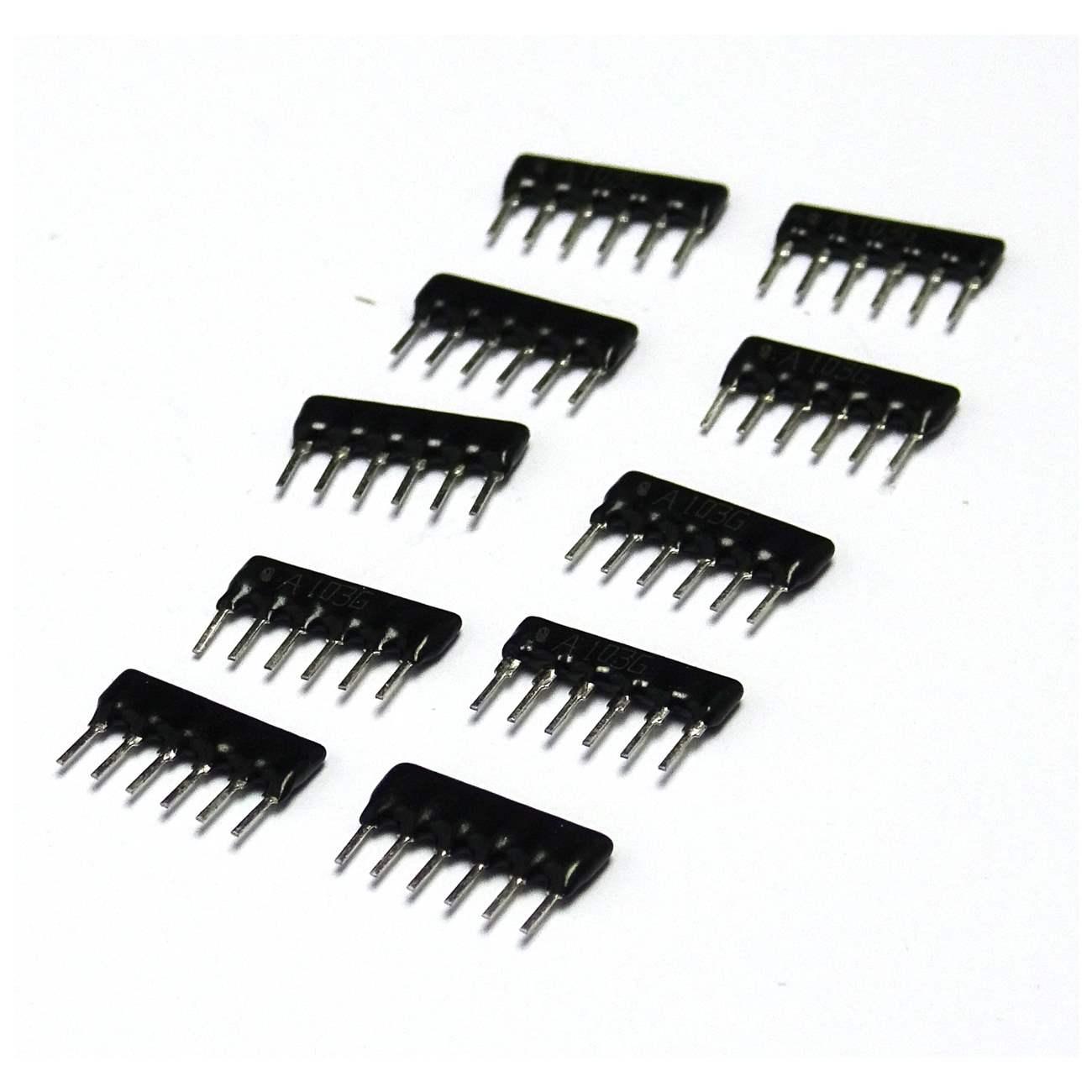 10 pc 10K Ohm 6 Pins 5 Resistors Resistor Network Array 1/8W