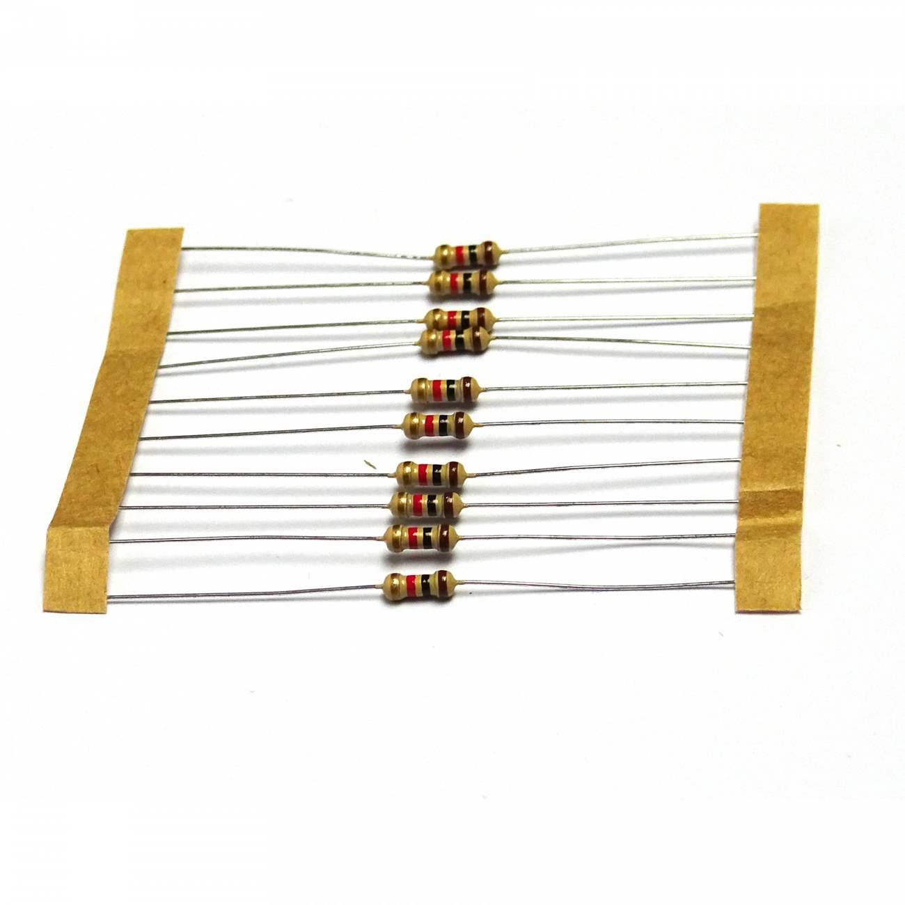 10 pc 1K Ohm 1/4W 0.25W 5% Carbon Film Resistors - Free Postage