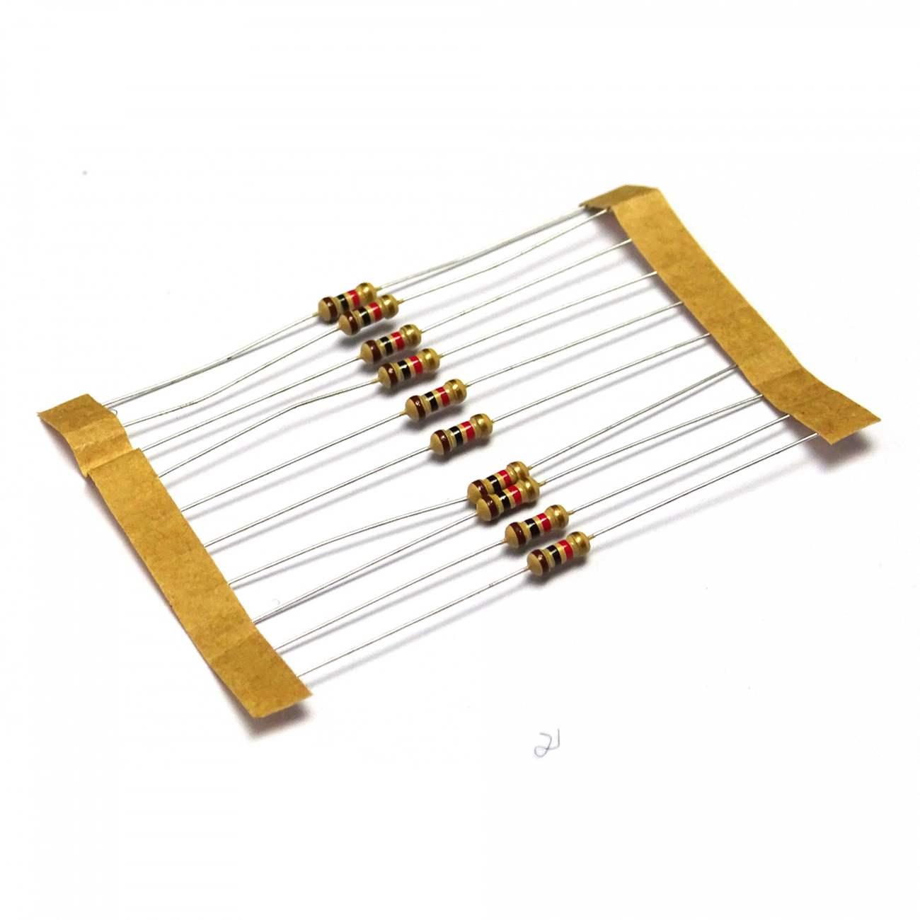 10 pc 1K Ohm 1/4W 0.25W 5% Carbon Film Resistors - Free Postage