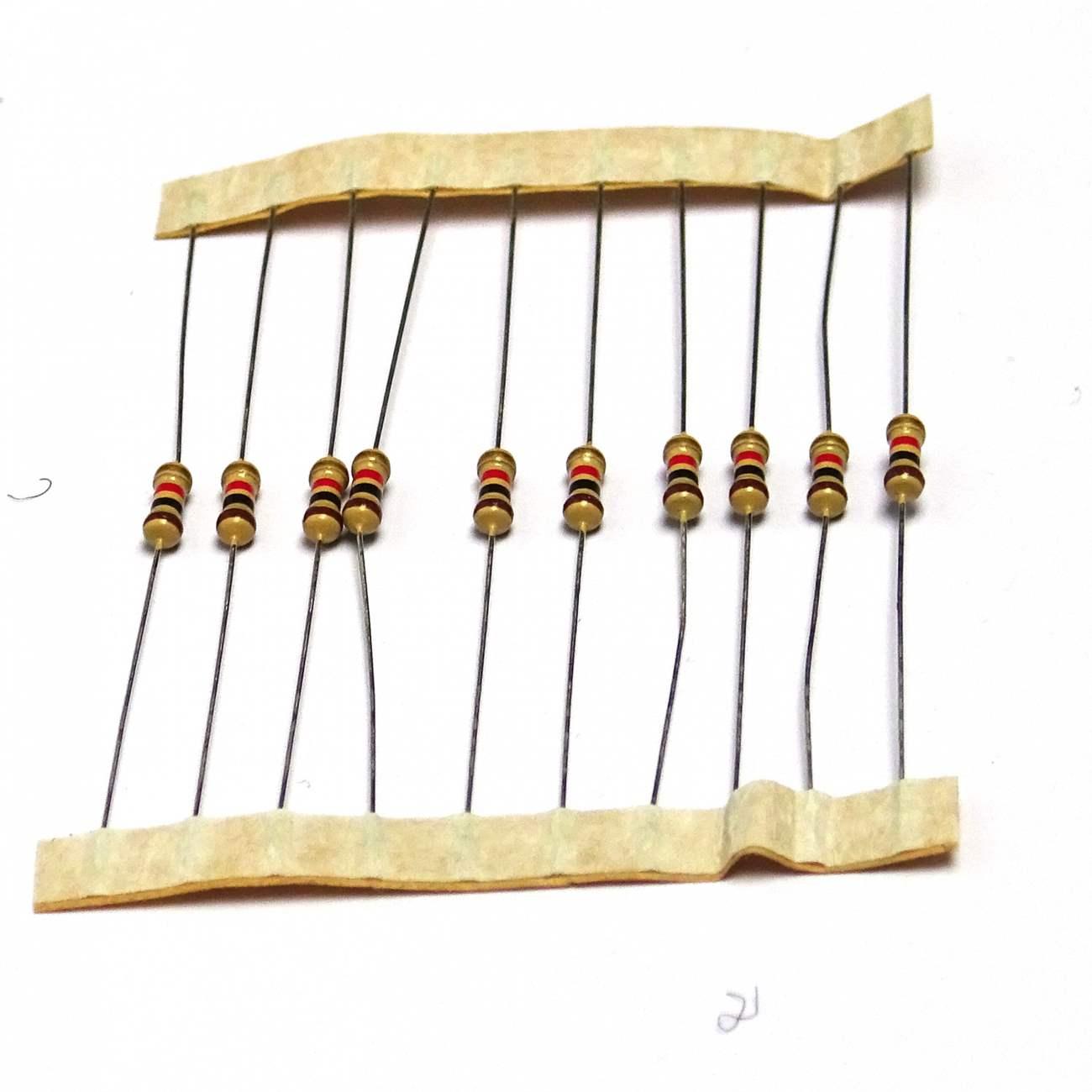 10 pc 1K Ohm 1/4W 0.25W 5% Carbon Film Resistors - Free Postage