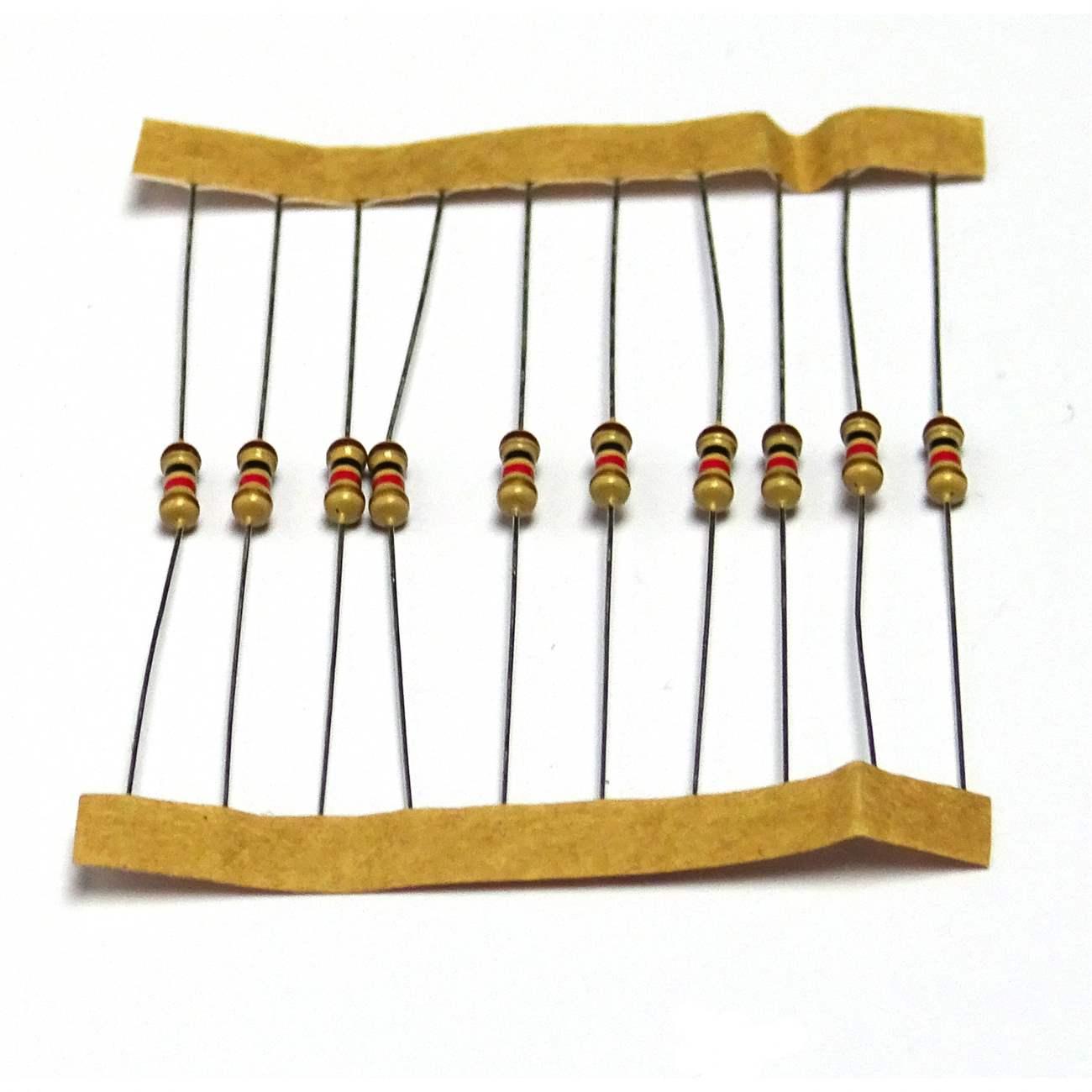 10 pc 1K Ohm 1/4W 0.25W 5% Carbon Film Resistors - Free Postage