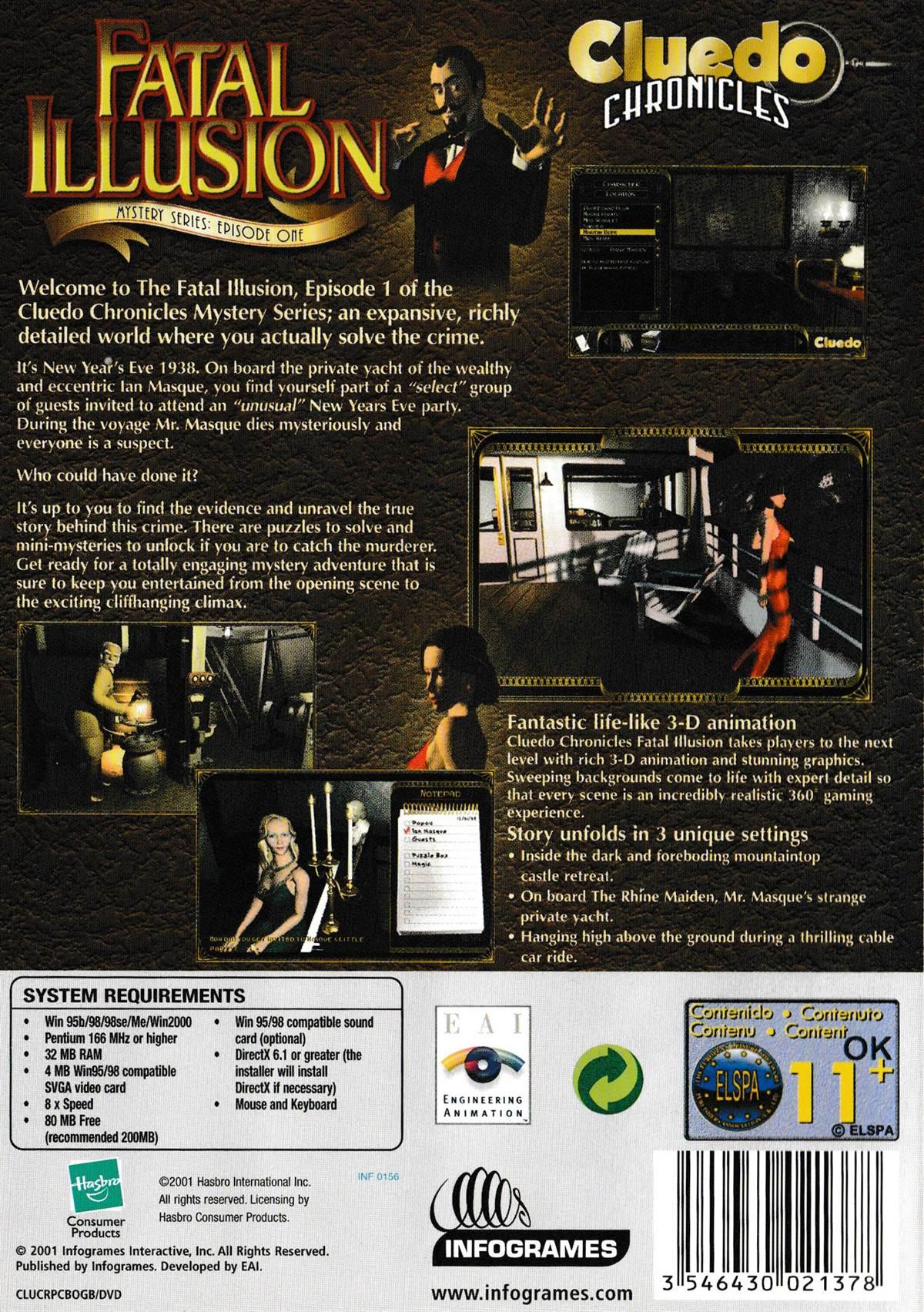 Cluedo Chronicles Fatal Illusion - Classic Windows PC Game