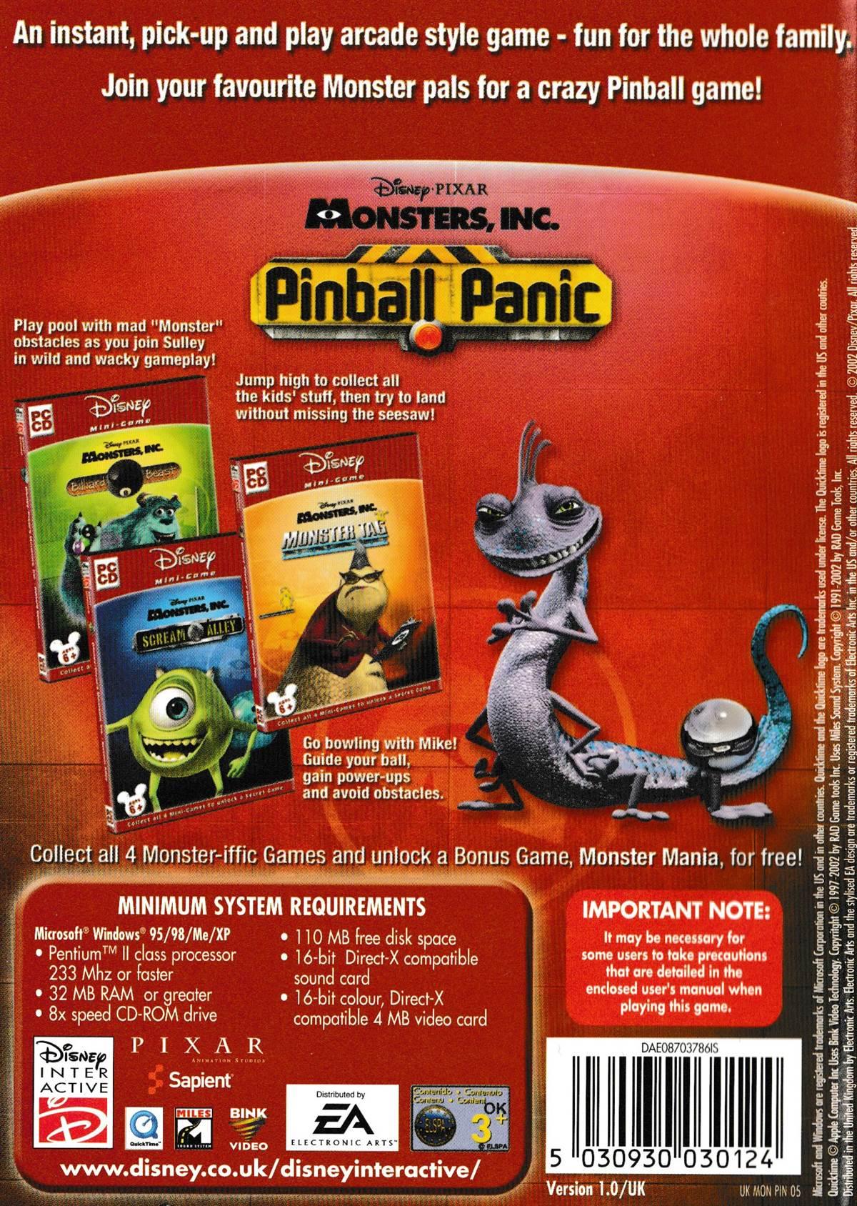 Monster Inc Pinball Panic