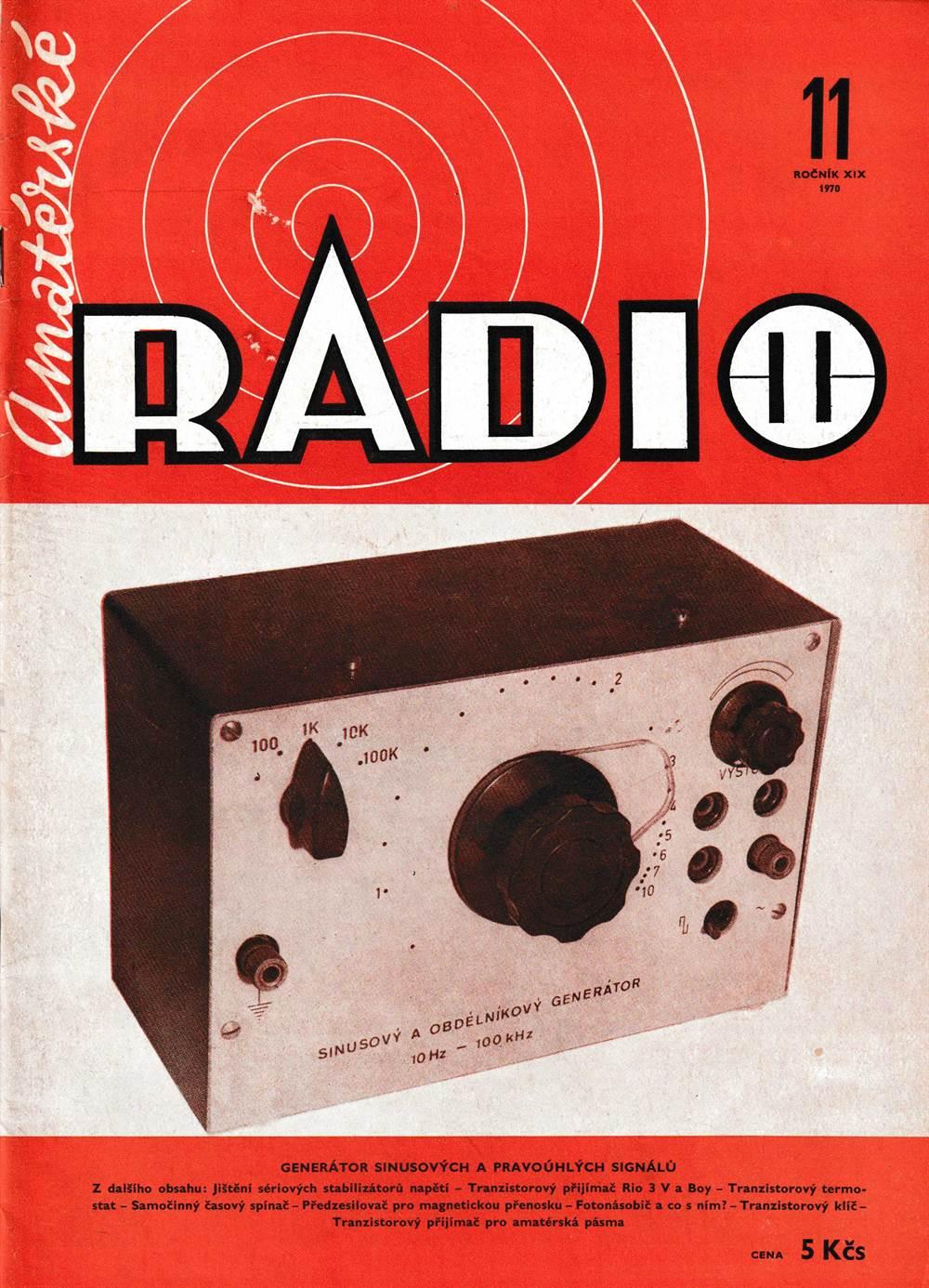 AmatÃ©rskÃ© Radio 11 XIX, ÄÃ­slo 12 roÄnÃ­k 1970