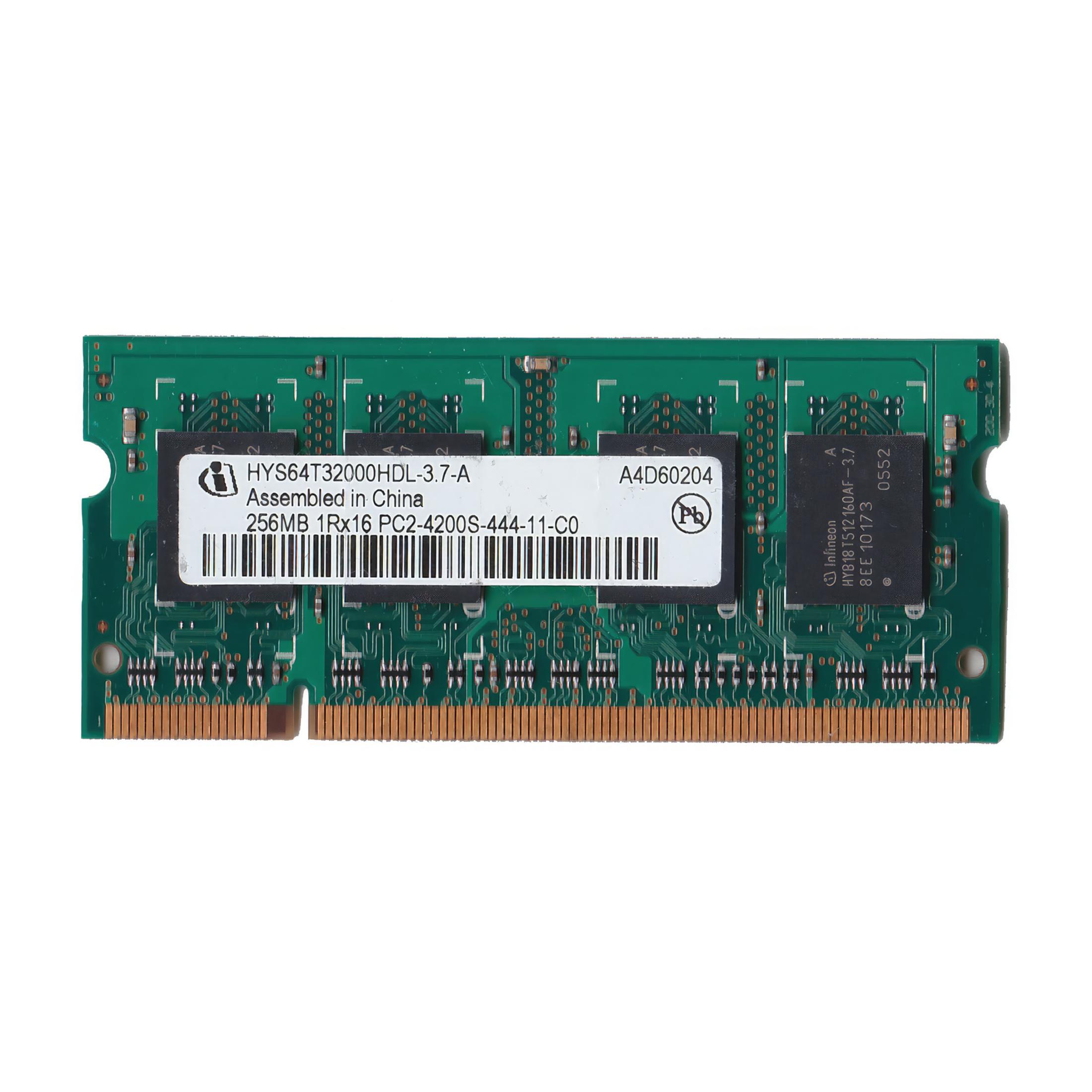 Preowned INFINEON 256MB 1RX16 PC2-4200S-444-11CO Laptop Memory Module - Untested