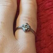 Exquisite 4mm Quartz: Silver-Painted Costume Ring with Distinctive Charms