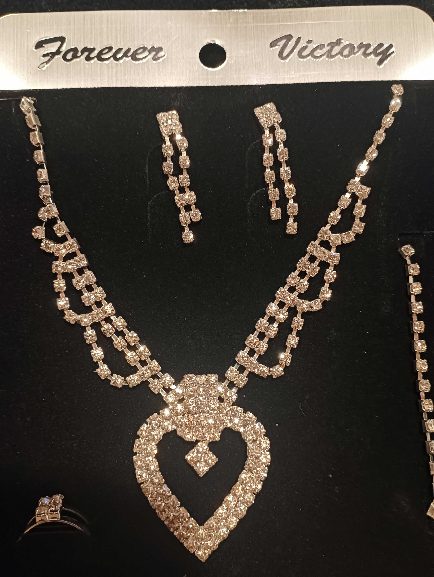 Forever Victory Quartz Jewlery bundle - Necklace , Earings, Ring, Bracelet