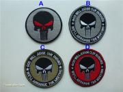 2pc/lot Morale Velcro Patch Military embroidered &amp; Quality Hook Velcro patches punisher badges t