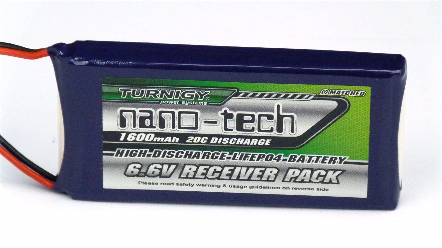 Turnigy Nano-Tech 1600mAh 2S 20~40C LiFePo4 Battery Receiver Pack - UK Seller NP