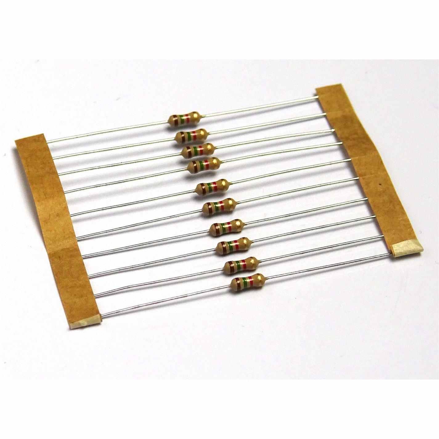 10 x Resistors 1.5K OHM Ohms 1/4W 0.25W 5% Carbon Film - UK Seller