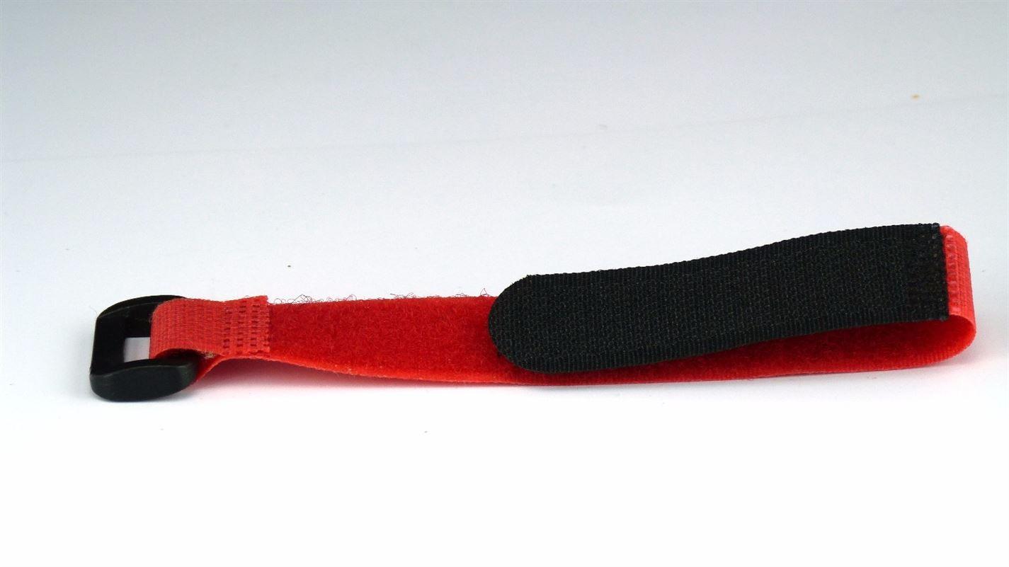 1 x Red 20cm Tie Down LiPo Battery Hook and Loop Strap - UK Seller