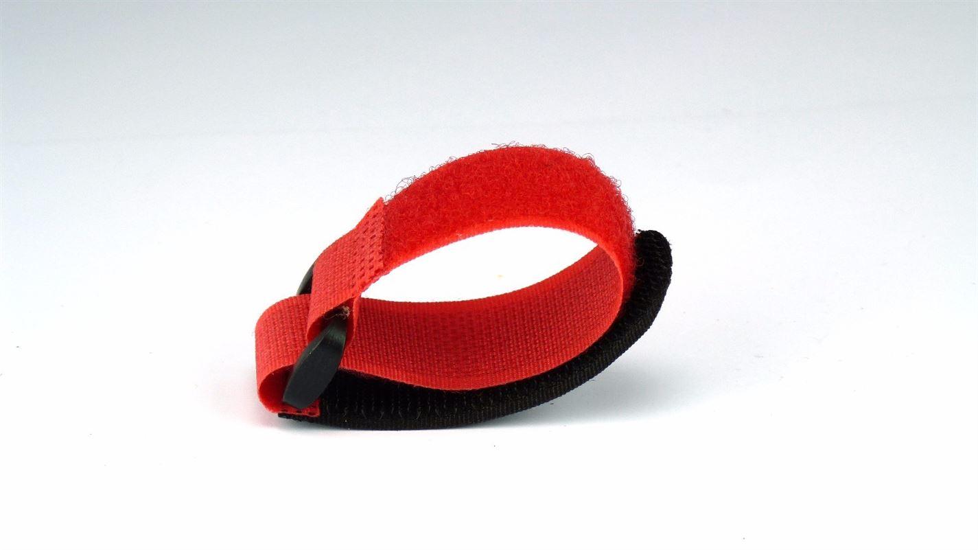 1 x Red 20cm Tie Down LiPo Battery Hook and Loop Strap - UK Seller