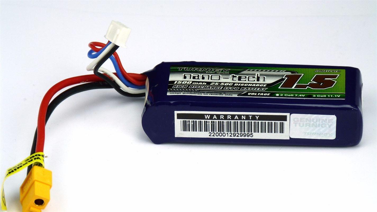 Turnigy Nano-Tech 1500mah 3S 25-50C Lipo Battery Pack - UK Seller NP