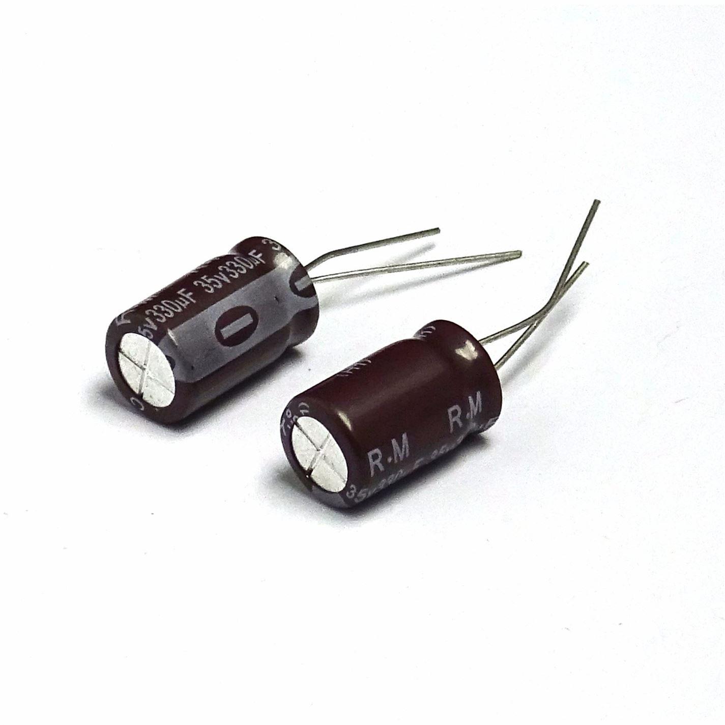 2pcs 35v 330uf Electrolytic Capacitor 10mmX16mm - UK Seller