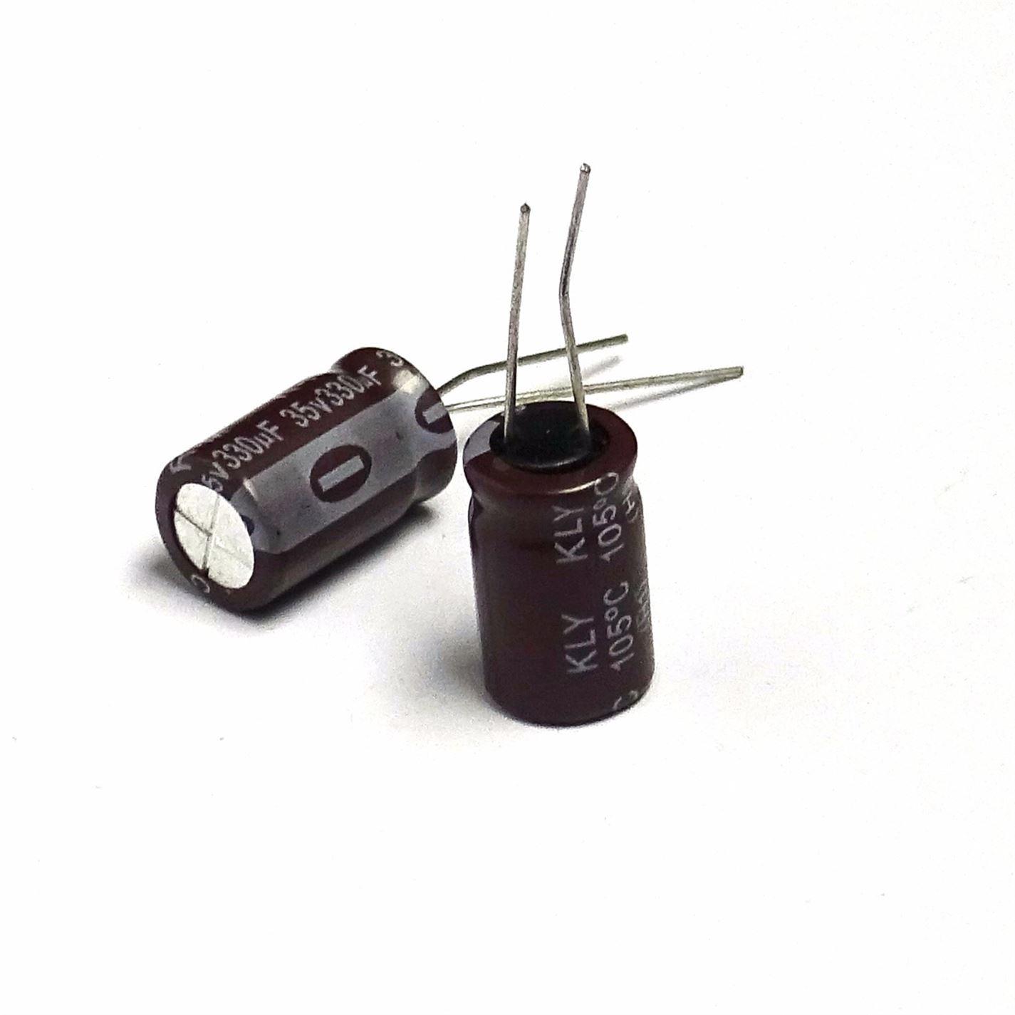 2pcs 35v 330uf Electrolytic Capacitor 10mmX16mm - UK Seller