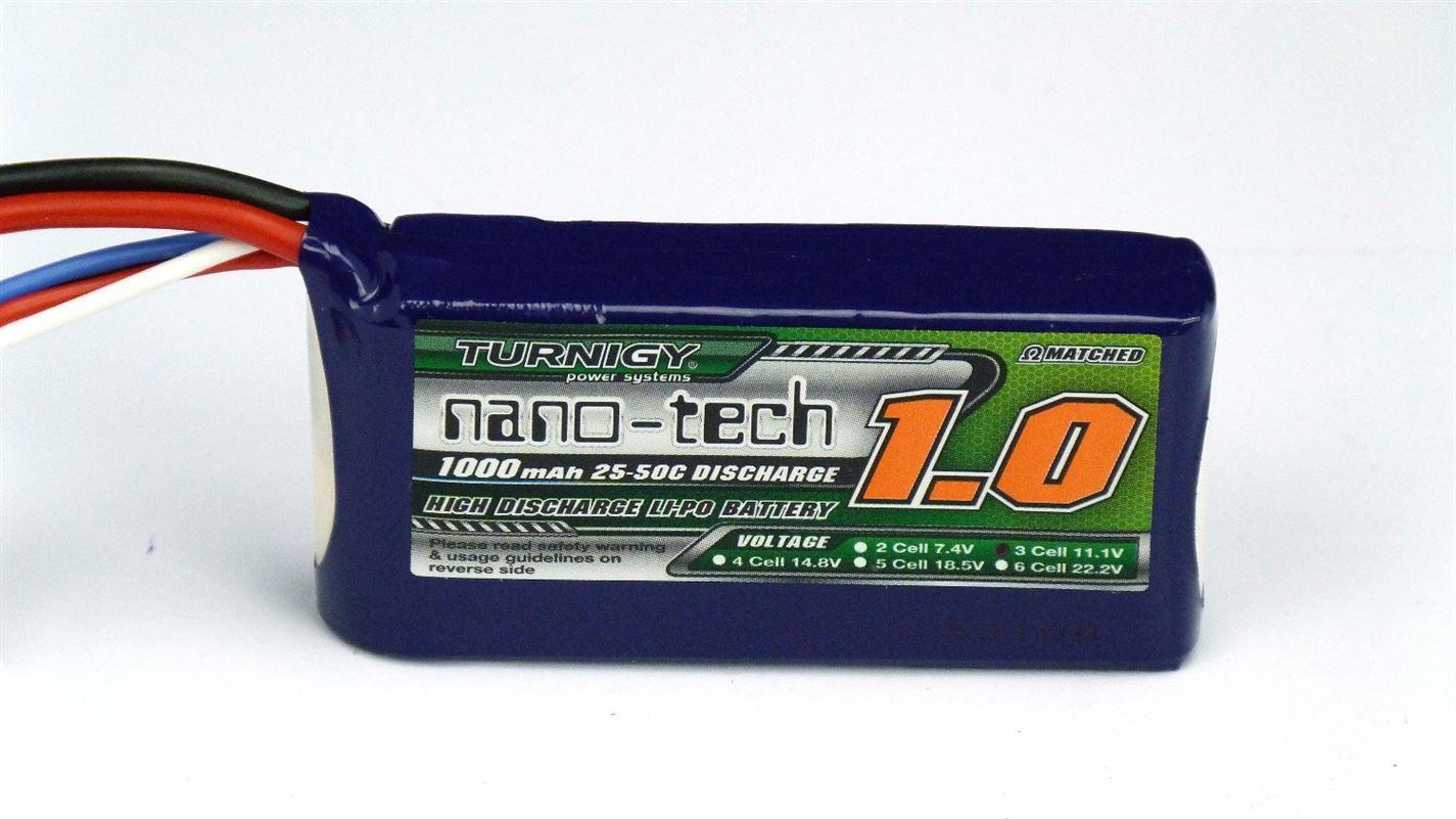 Turnigy Nano-Tech 1000mAh 2S 25C 50C Lipo Battery Pack - UK Seller NP