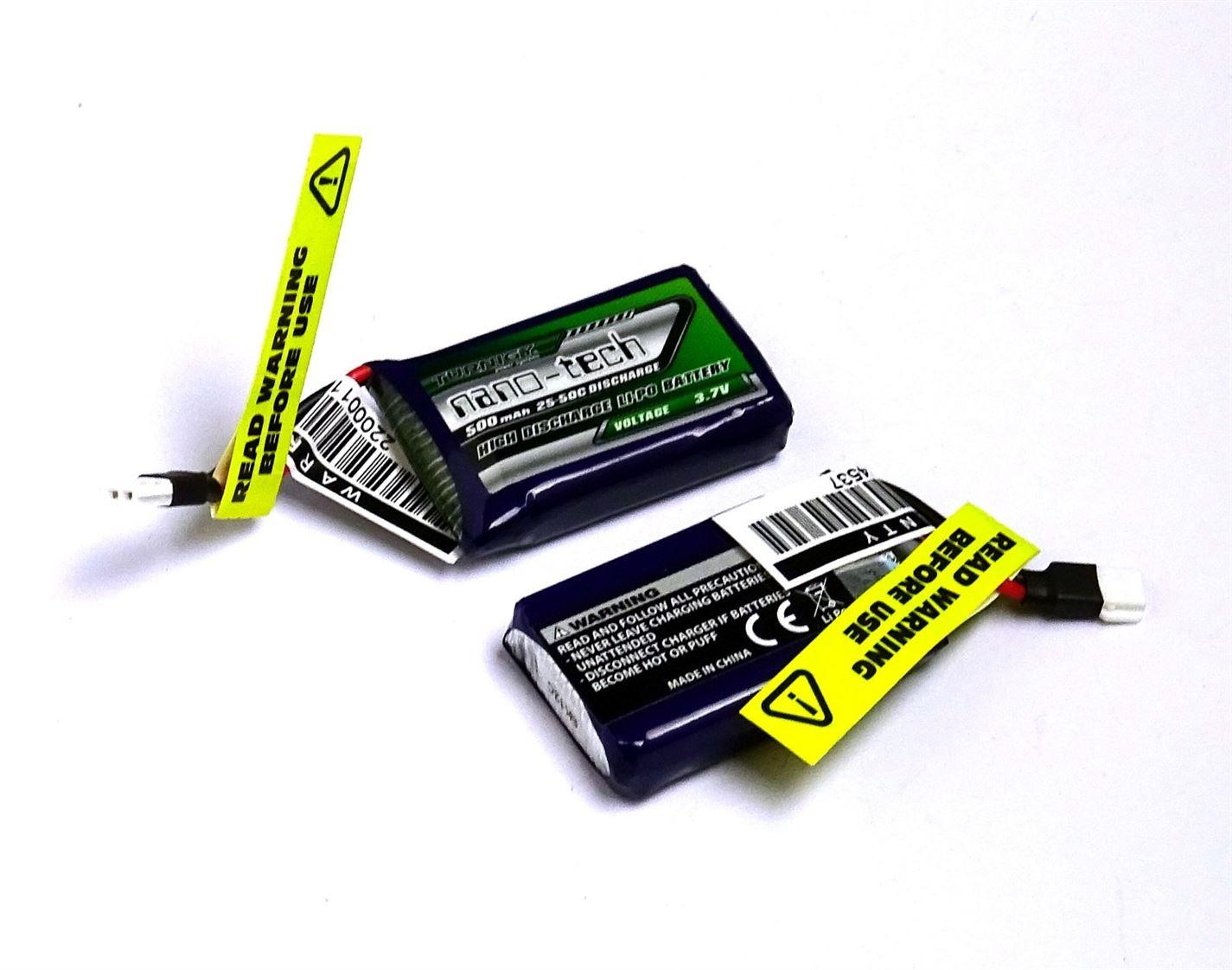 Twin Pack Turnigy Nano-Tech 500mAh 1S 25-50C Lipo Battery Losi Mini - UK Seller