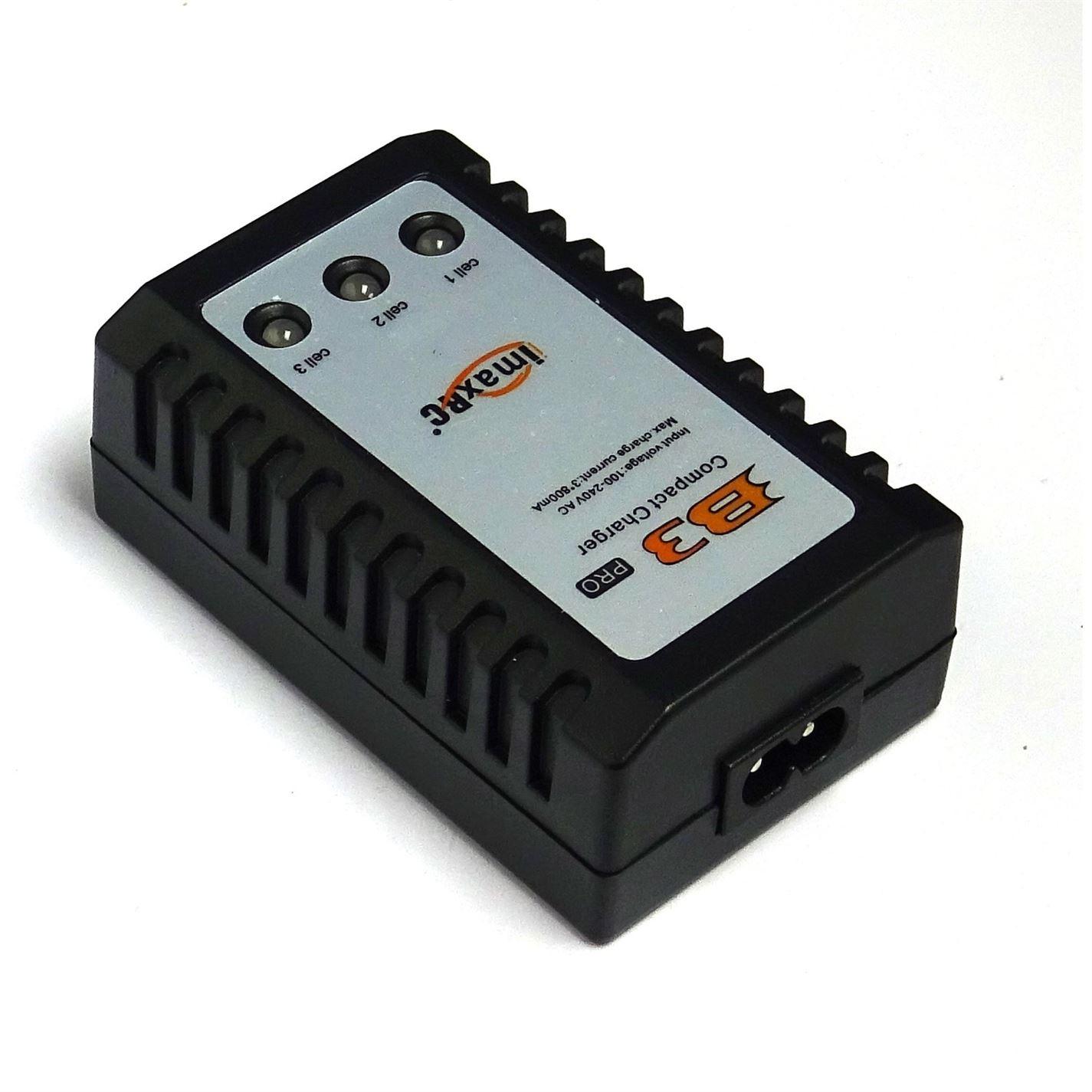 RC B3 LiPo 2S-3S Battery Balance Charger 7.4 - 11.1V & Power Cable Dark Gray - UK Seller