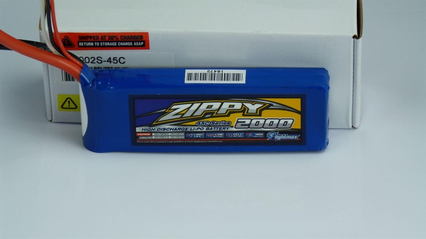 ZIPPY Flightmax 2000mAh 2S1P 45C Lipo Battery Pack - NEW - UK SELLER
