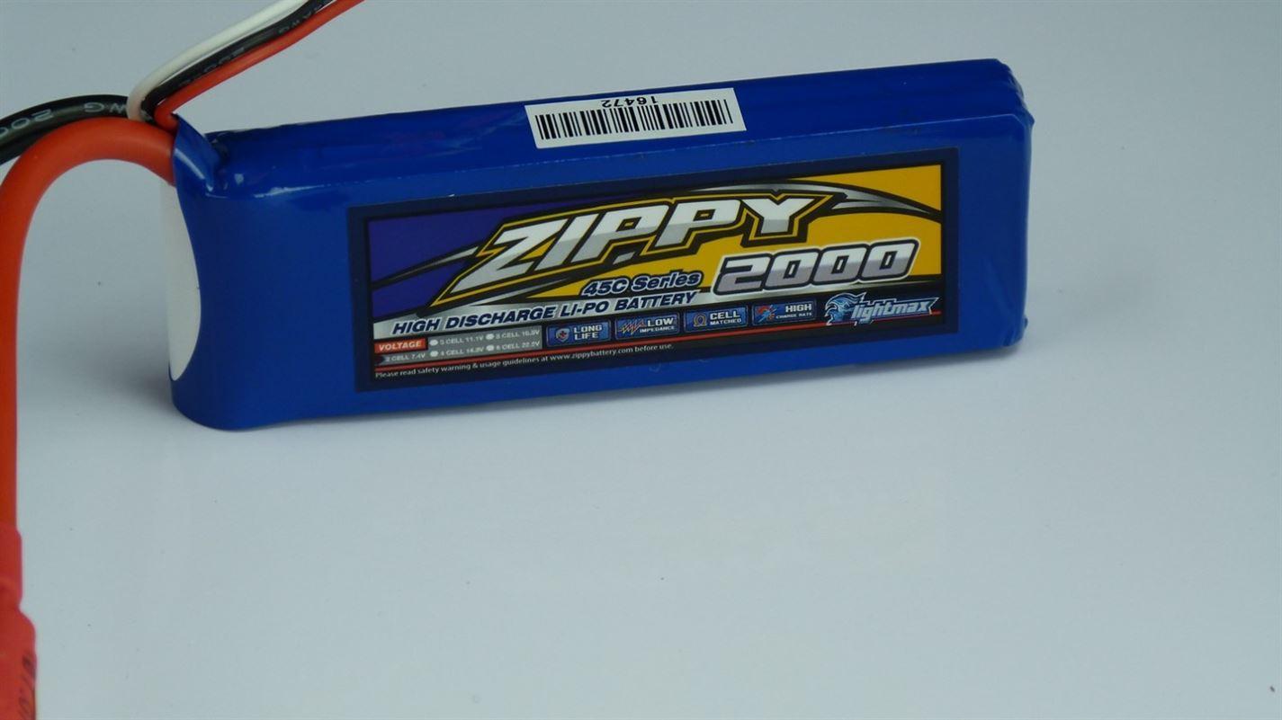 ZIPPY Flightmax 2000mAh 2S1P 45C Lipo Battery Pack - NEW - UK SELLER