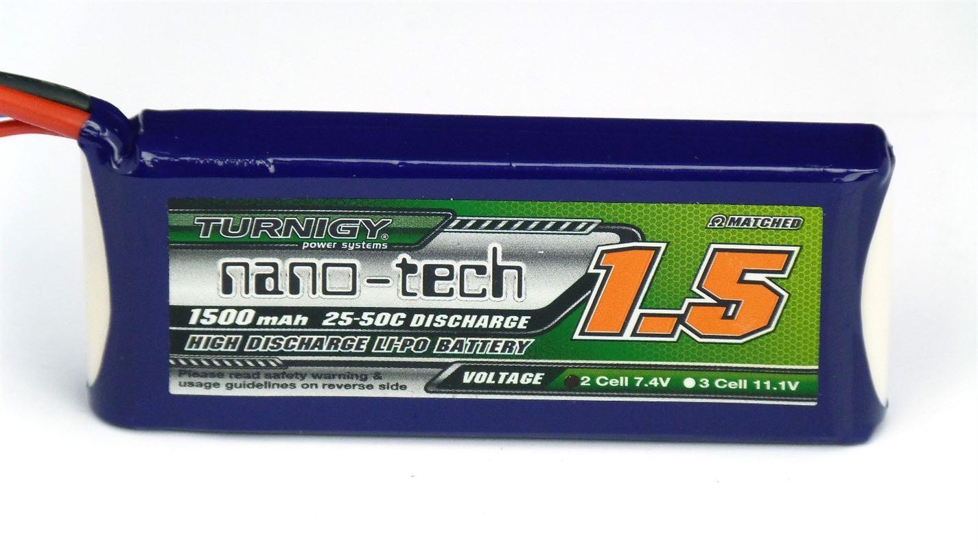 Turnigy Nano-Tech 1500mah 2S 25-50C Lipo Battery Pack - UK Seller NP