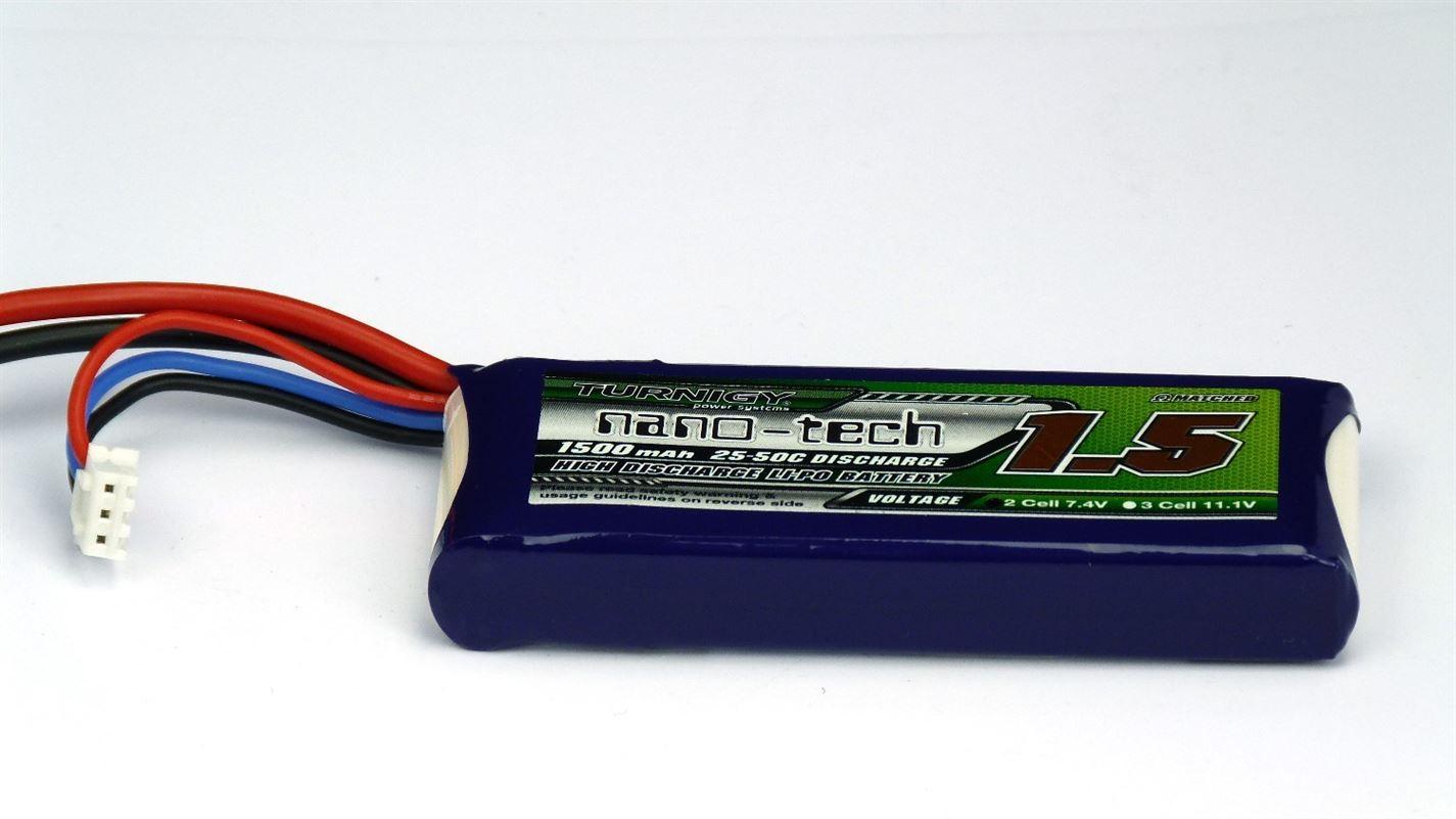Turnigy Nano-Tech 1500mah 2S 25-50C Lipo Battery Pack - UK Seller NP
