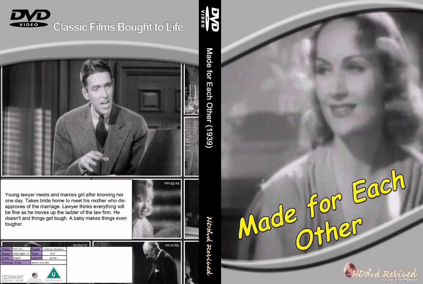 Made for Each Other (1939) - DVD - (HDDVD-Revived) - NEW - UK SELLER
