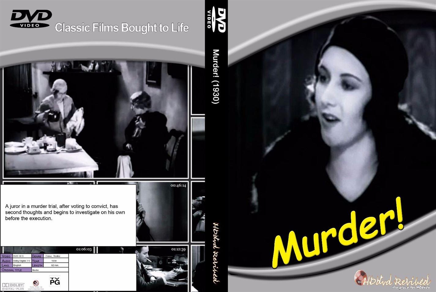 Murder (1930) - DVD - (HDDVD- Revived) - NEW - Free International Shipping - UK SELLER