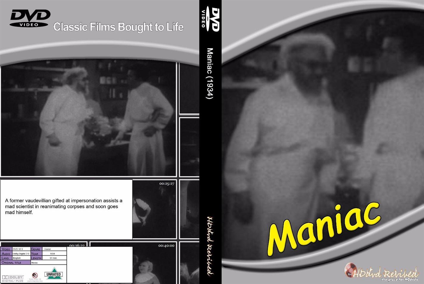 Maniac (1934) - HDDVD - (HDDVD-Revived) - NEW  - UK SELLER
