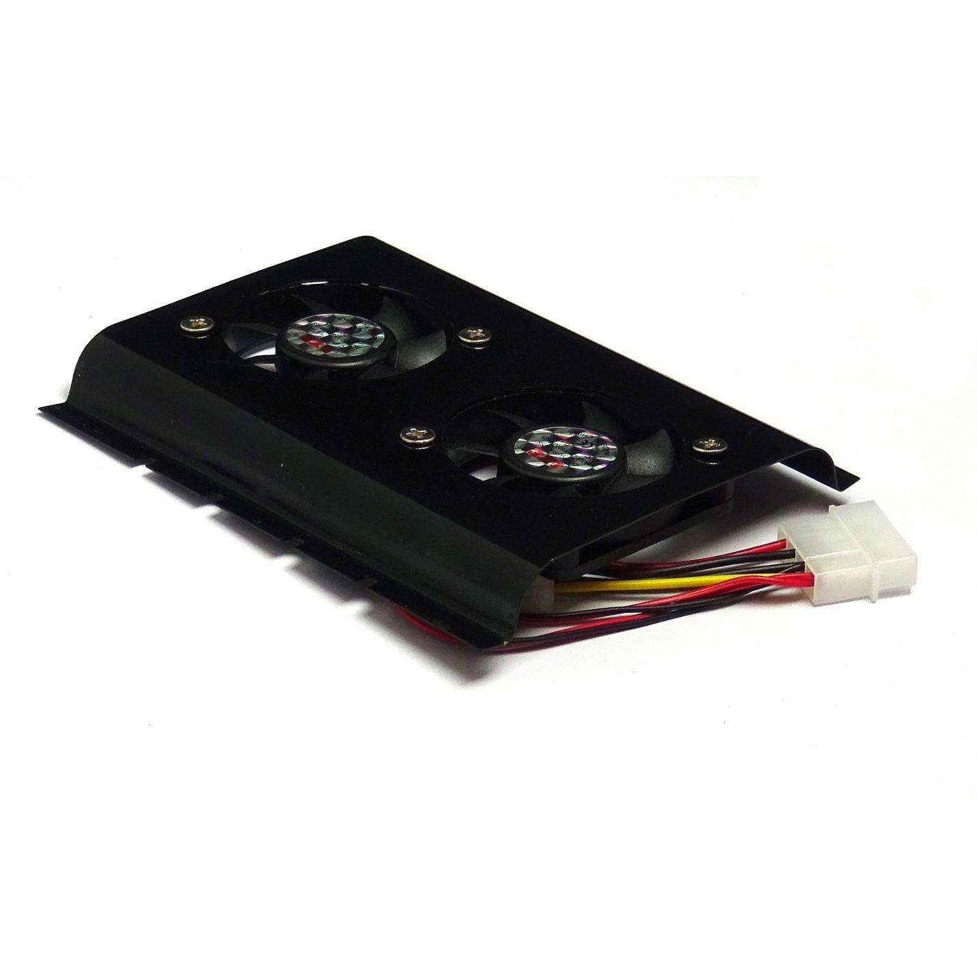 Black 3.5 SATA IDE Hard Disk Drive HDD 2 Fan Cooler for PC - UK Seller