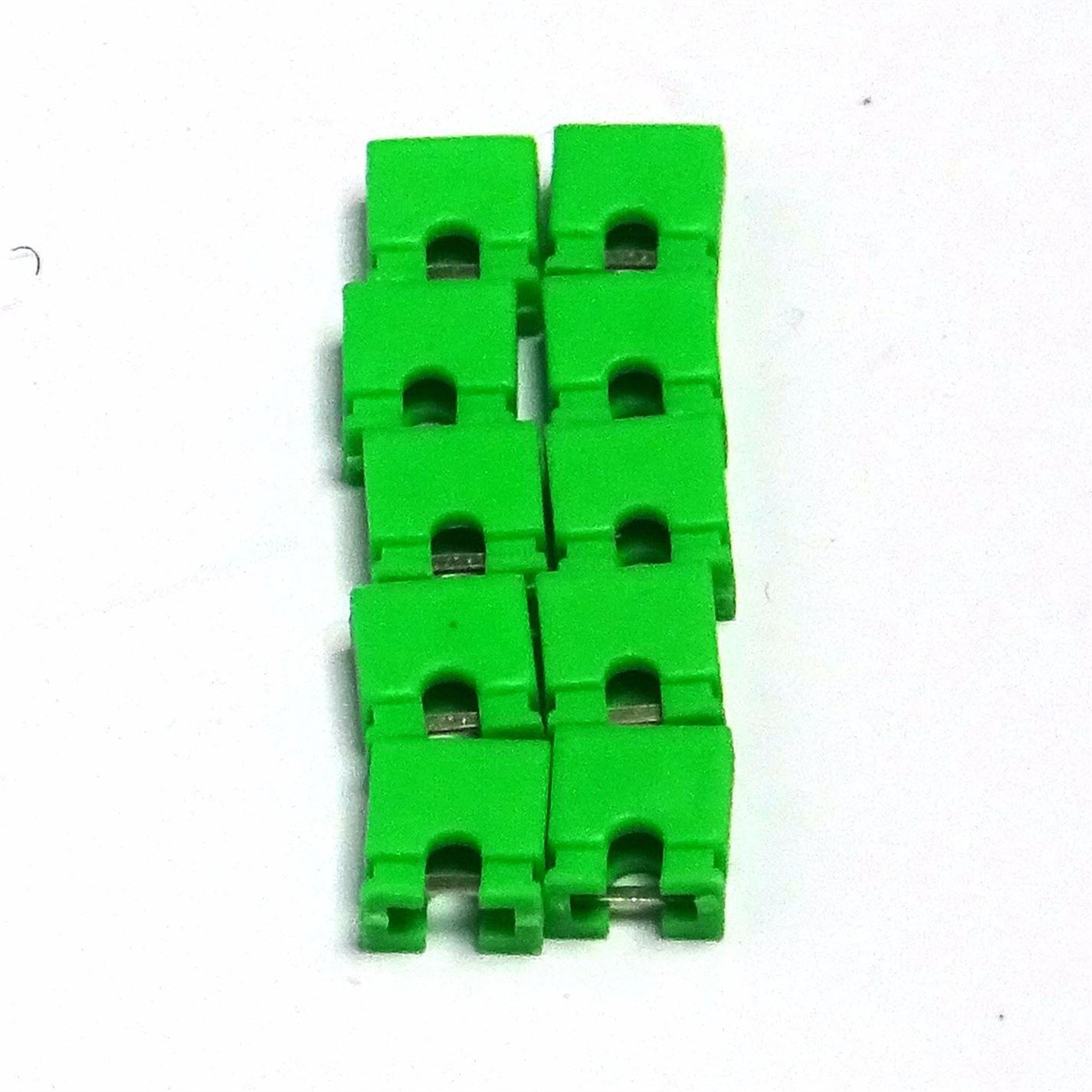 10 X 2.54mm Circuit Board Shunts Short Jumper Cap Mini Micro Header Green - UK Seller