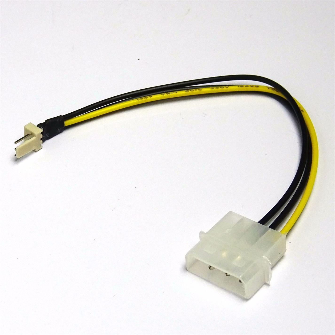 4-Pin Molex/IDE to 3-Pin CPU/Case Fan Power Connector Cable Adapters 20cm - UK Seller