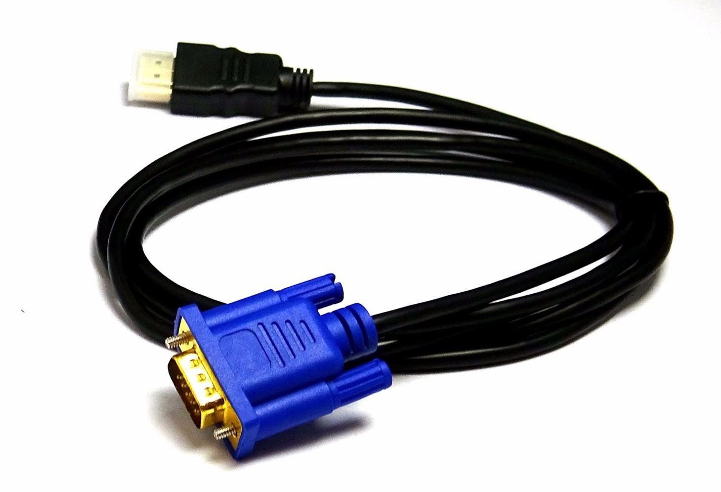 6ft HD 1080P HDMI to 15 Pin VGA Male Adapter Converter Cable PC TV HDTV DVD - UK Seller