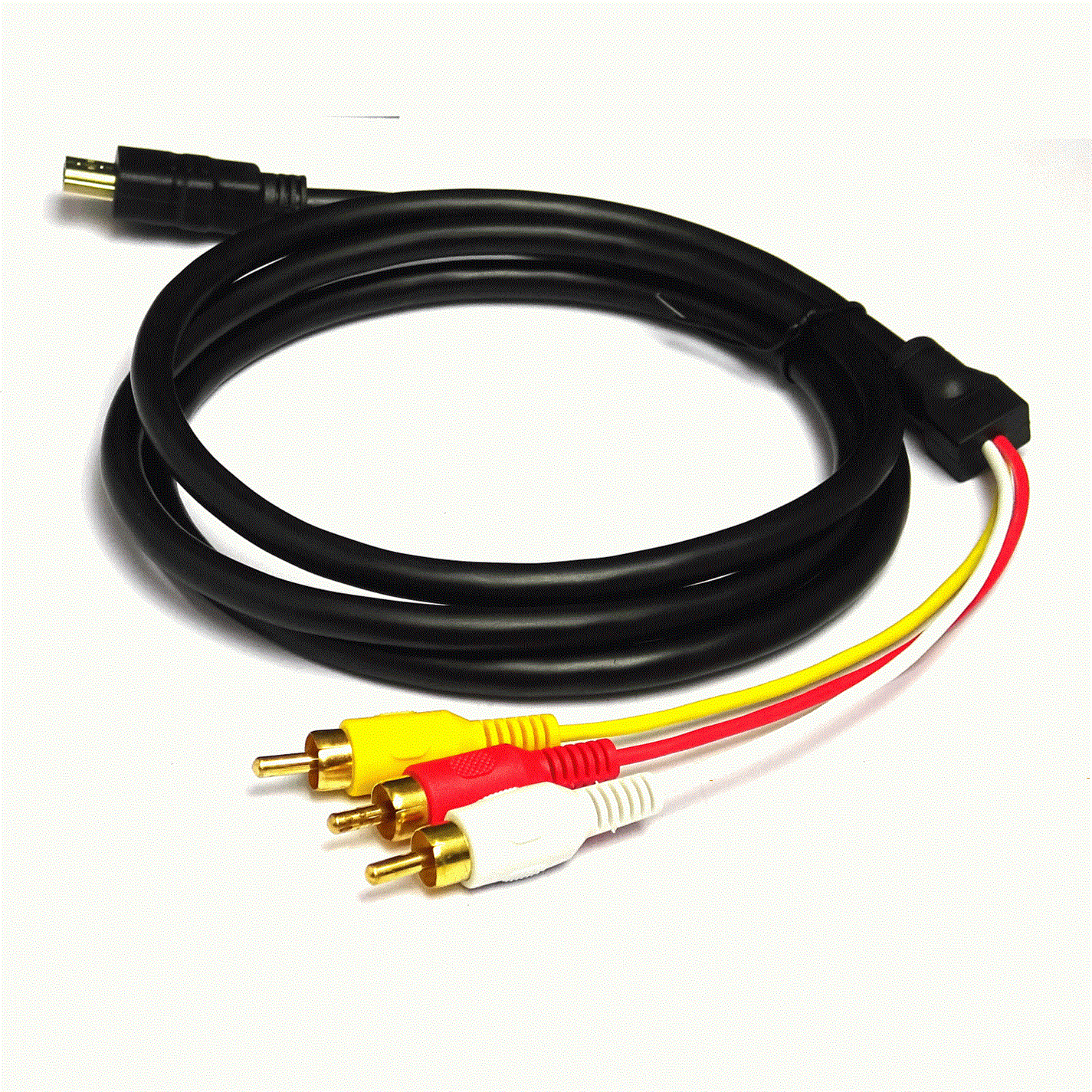 HDMI Male to 3RCA AV Composite Male M/M Connector Adaptor Cable Cord - UK Seller