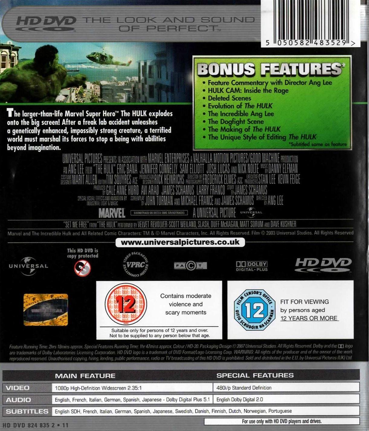 Hulk (HD DVD) - UK Seller