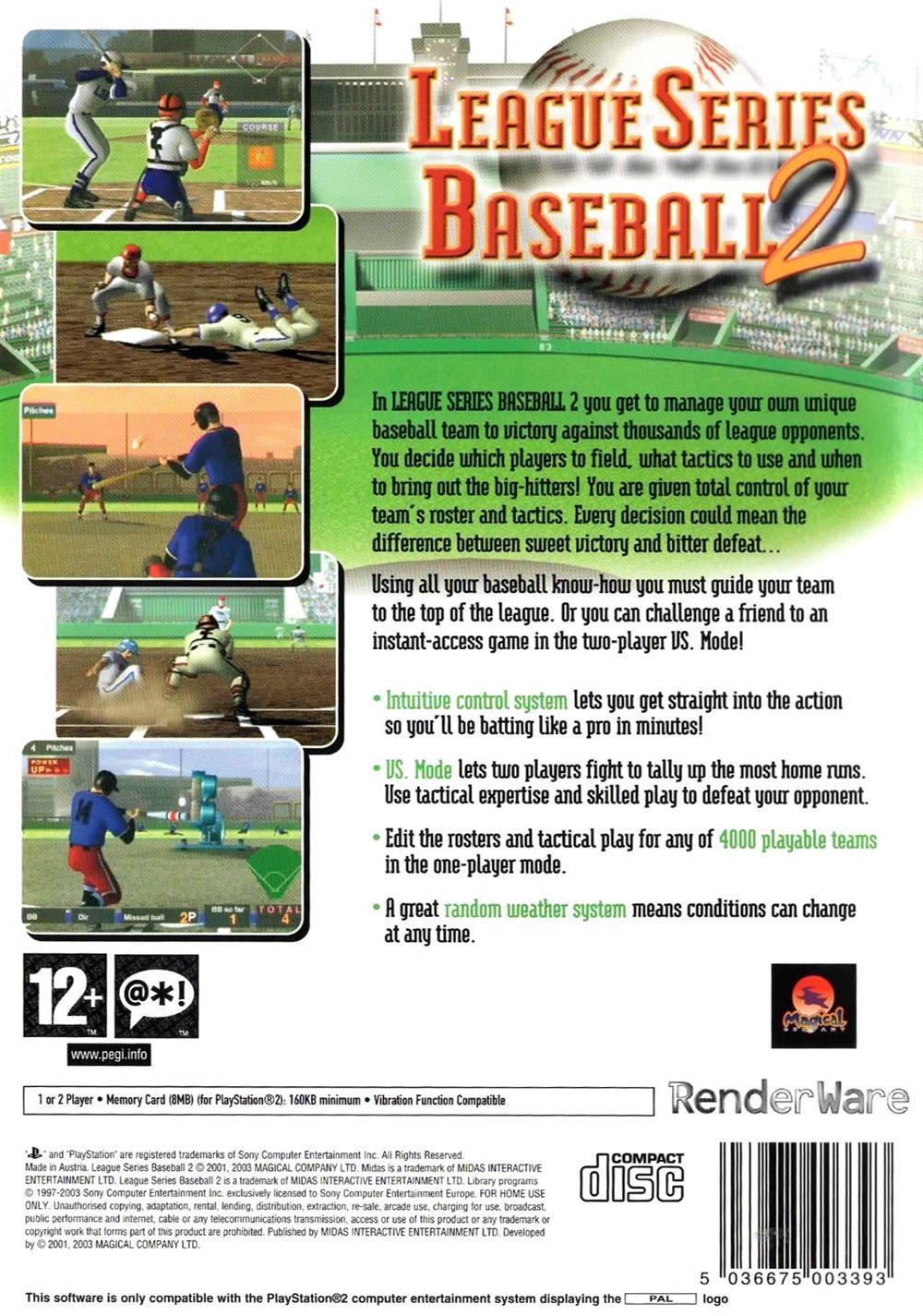 League Series Baseball 2 PS2 (PlayStation 2) - UK Seller