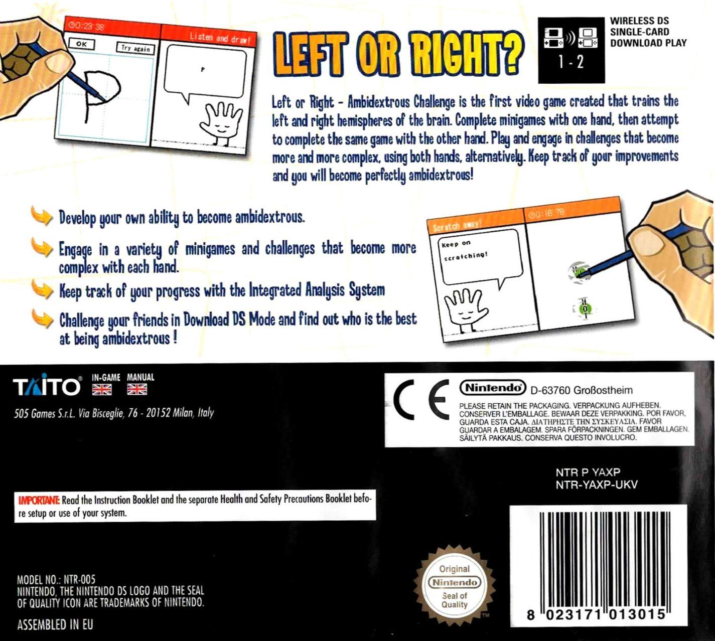 Left Or Right DS (Nintendo DS) - UK Seller NP