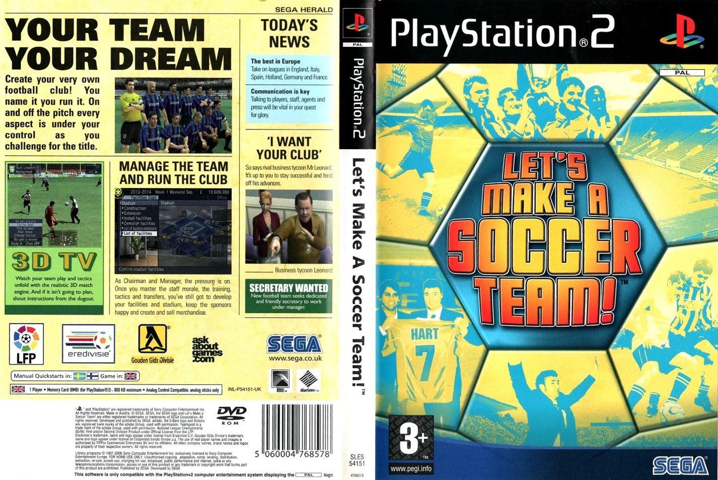 Lets Make A Soccer Team PS2 (PlayStation 2) - UK Seller