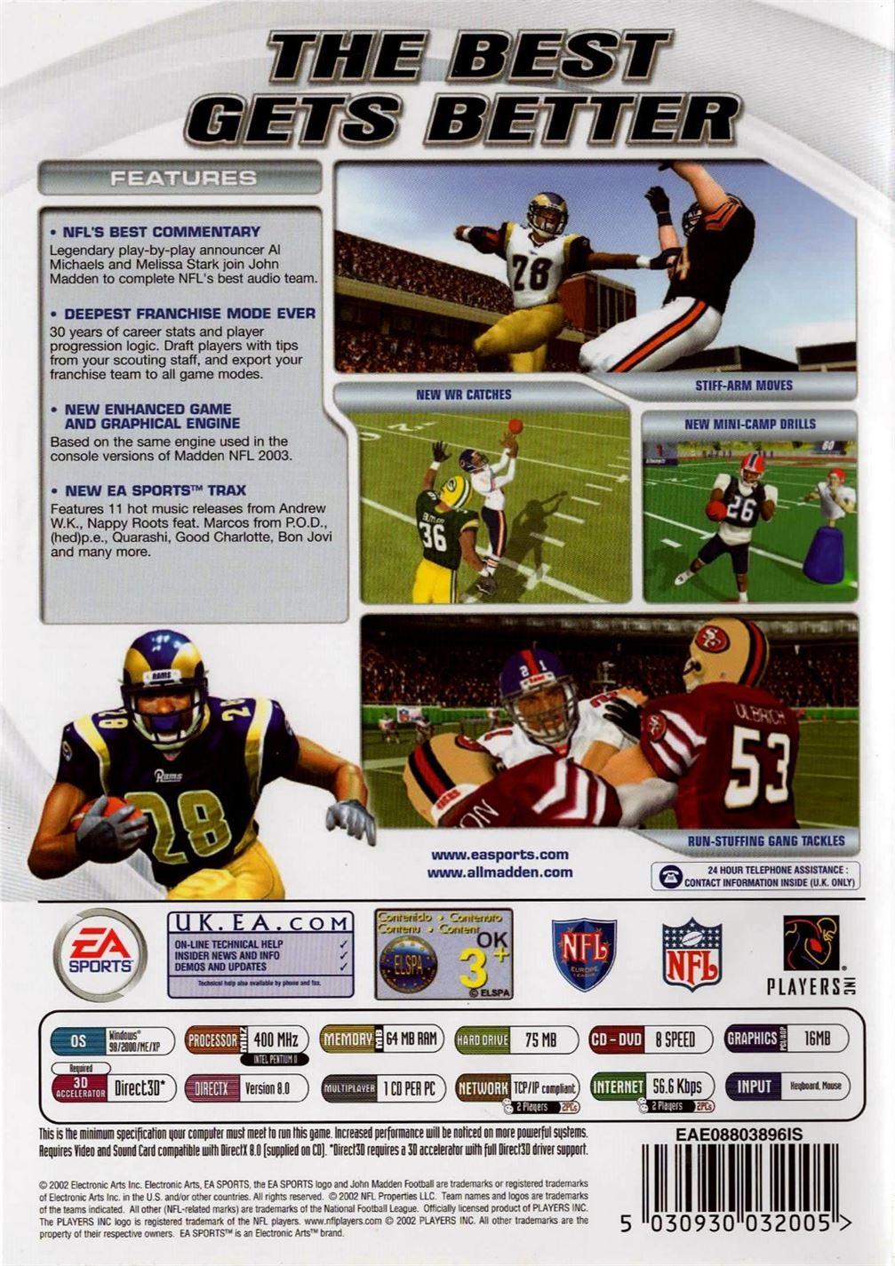 Madden NFL 2003 (PC) - UK Seller NP