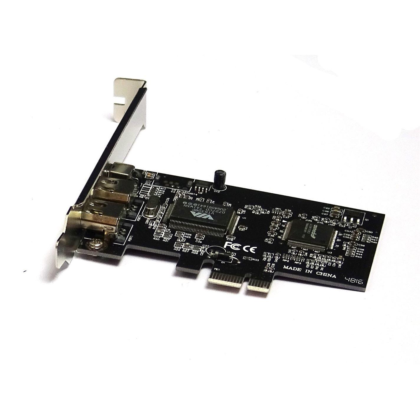 PCI Express x1 PCI-E FireWire IEEE1394 Controller Card 3 Port For Desktop - UK Seller