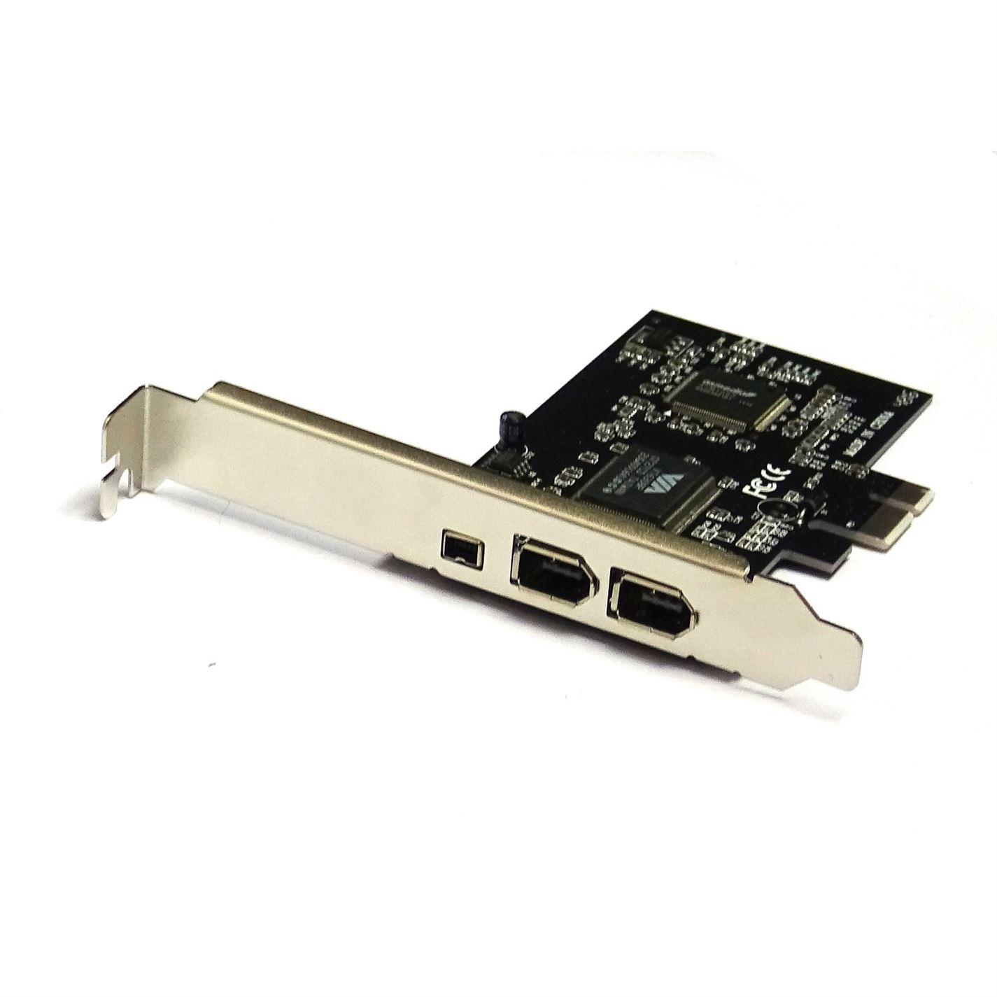 PCI Express x1 PCI-E FireWire IEEE1394 Controller Card 3 Port For Desktop - UK Seller