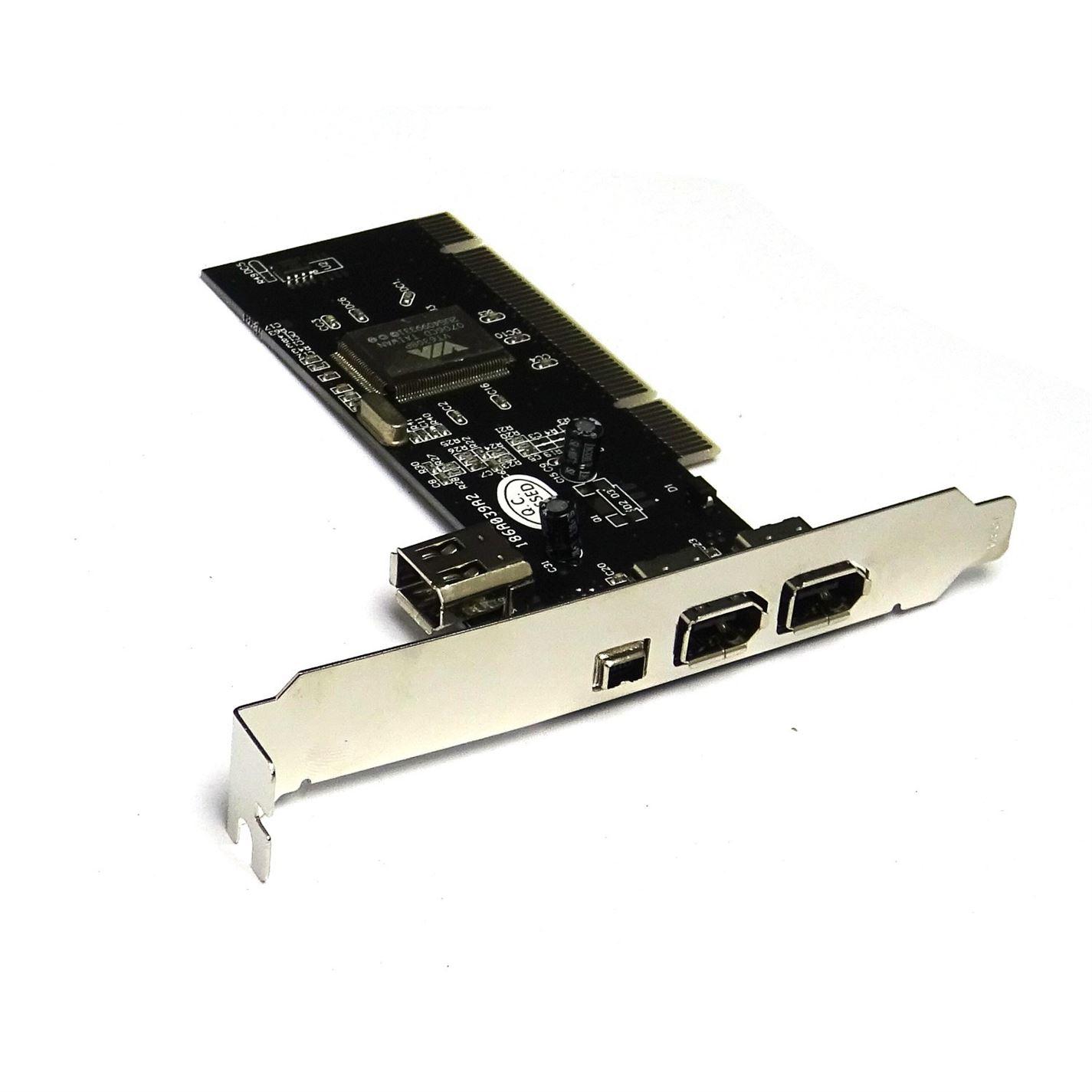 PCI FireWire IEEE 1394 3 + 1 Port Card + 4/6 Pin Cable - UK Seller