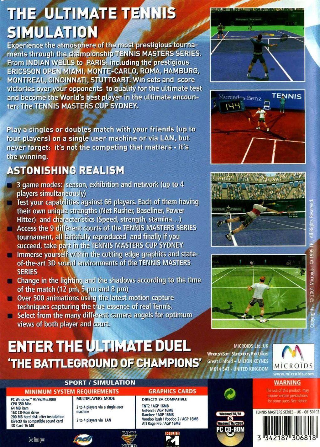Tennis Masters Series (PC) - UK Seller NP