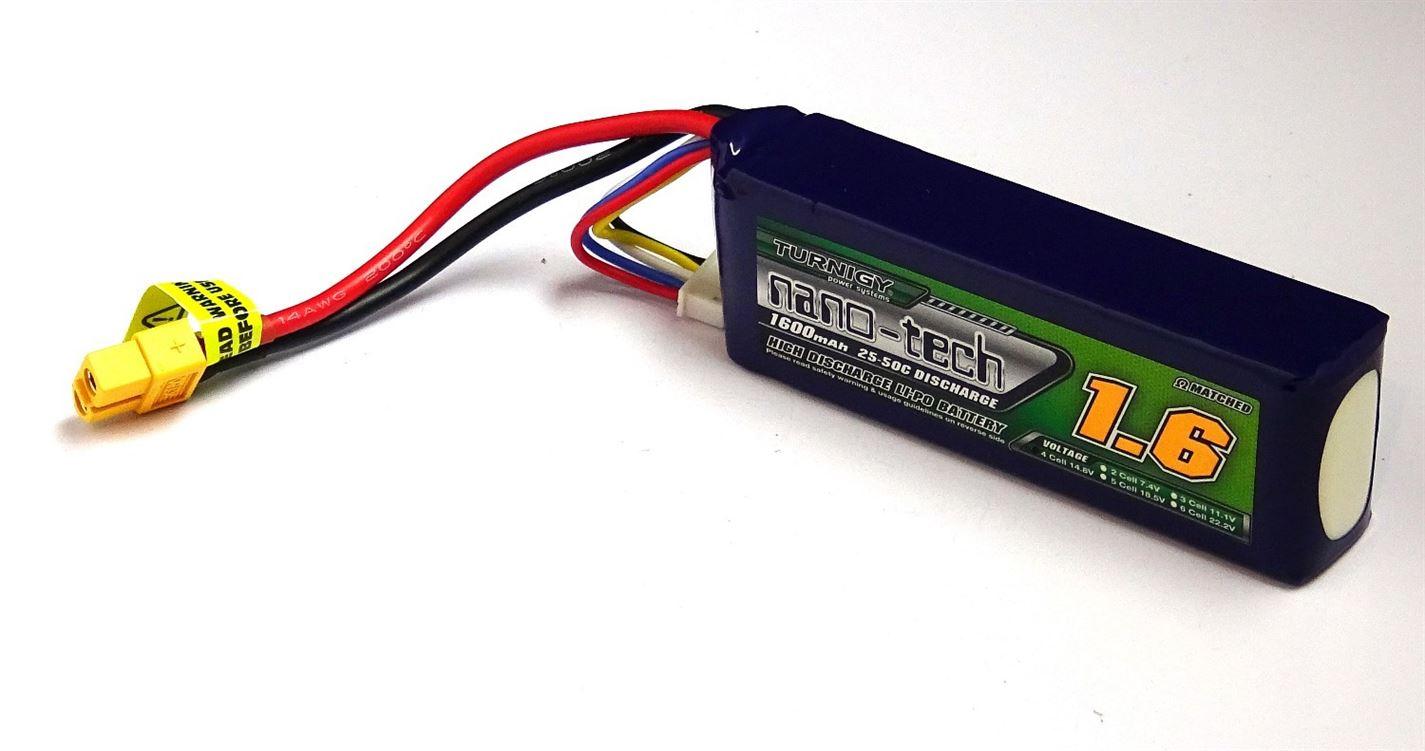 Turnigy nano-tech 1600mAh 4s 25c Lipo Battery Pack - UK Seller