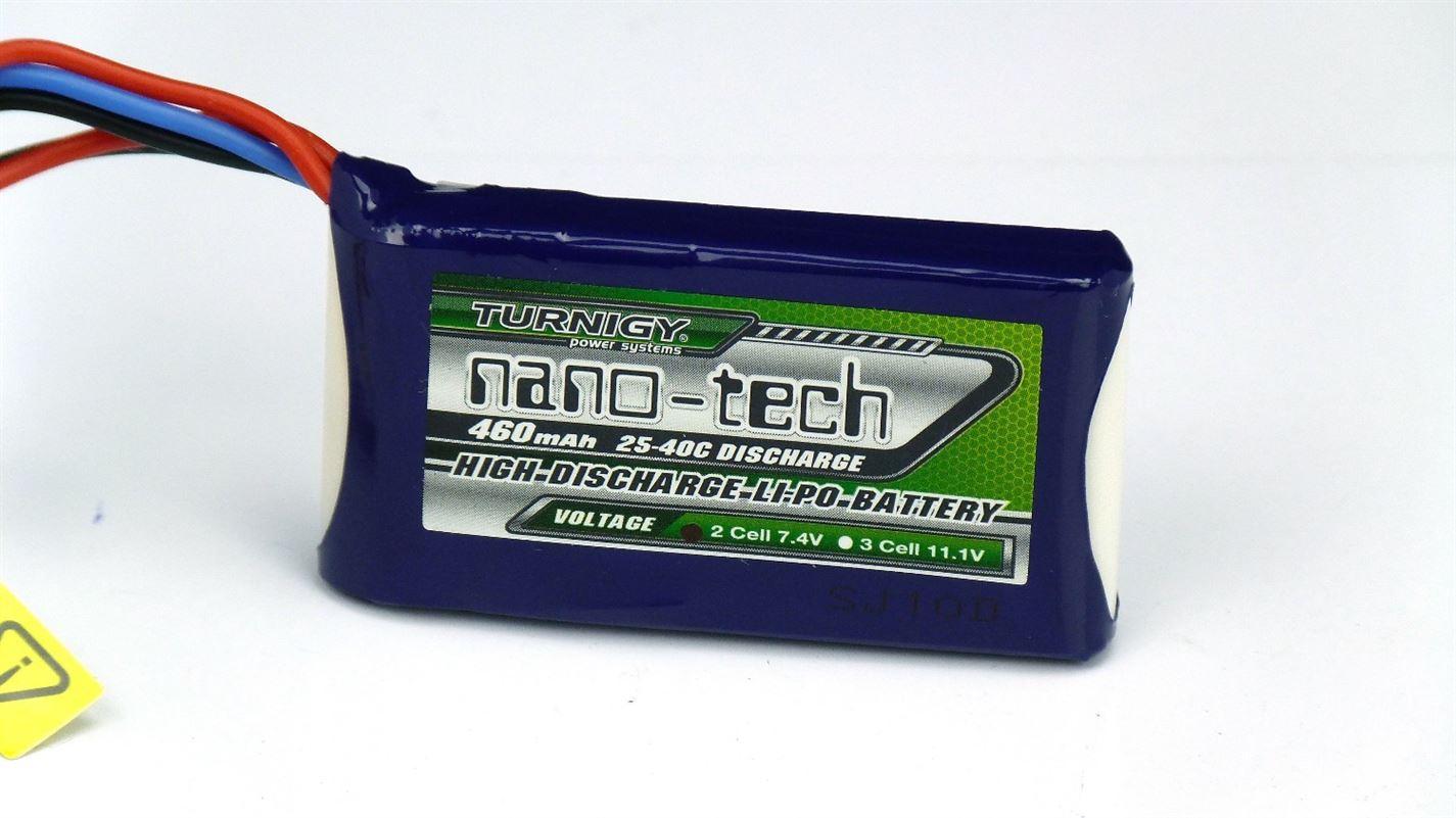 Turnigy Nano-tech 460mAh 2S 25C - 40C Lipo Battery Pack (11896) - UK Seller NP