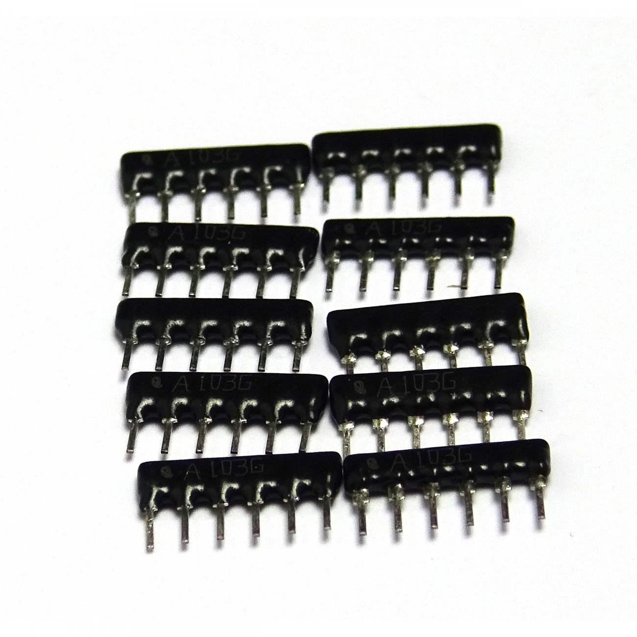 10 pc 10K Ohm 6 Pins 5 Resistors Resistor Network Array 1/8W