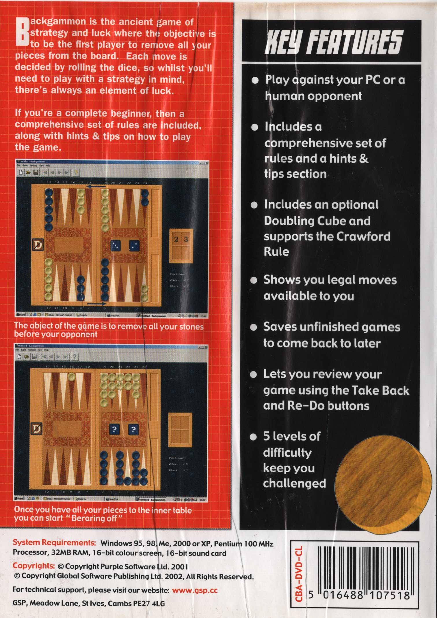 Classic Backgammon - Classic Windows PC Game
