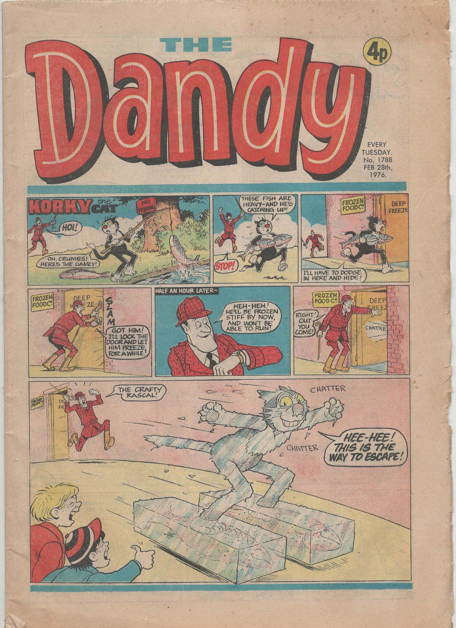 Collectible Comic  Listing: Dandy Issue Number 1788 (28th February 1976)