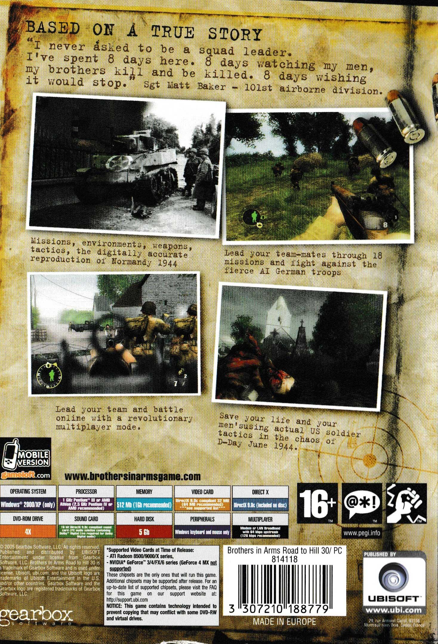 Brothers In Arms Road To Hill 30 - Classic Windows PC Game